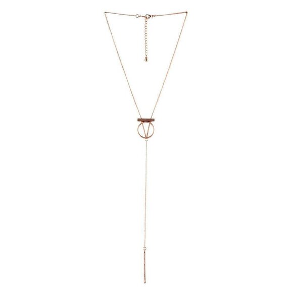 Andante Y drop lariat Bar and Circle Y-Shaped Necklace - Picture 5 of 6